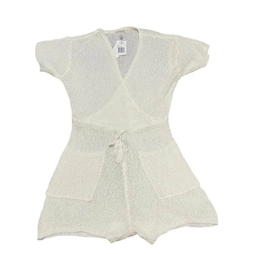 🌸 L*SPACE‎ Hermosa Romper Cream 🤍 Textured Knit Beach Coverup 🌸